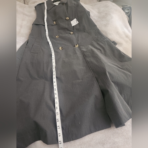 Zara Belted Long Vest Dress Green Size L BNWT - Picture 8 of 14